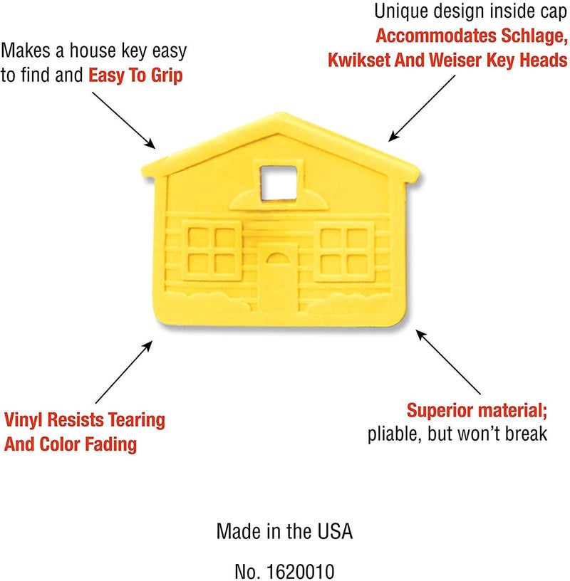Lucky Line House Shaped Key Caps for KW1 & SC1 Key Ways, Blue, 5/PK (162305) - Image 3